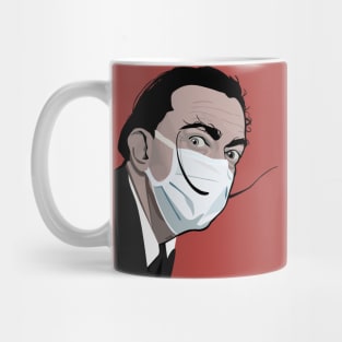 Dali with a mask (red) Mug